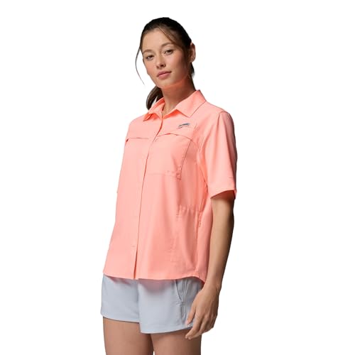Columbia Women's PFG Castback Woven Short Sleeve, Tiki Pink, X-Large - image 4