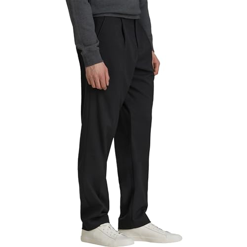 Men's No Iron Pleated Dress Pants Expandable Waist Regular Fit Premium Comfort Slacks2