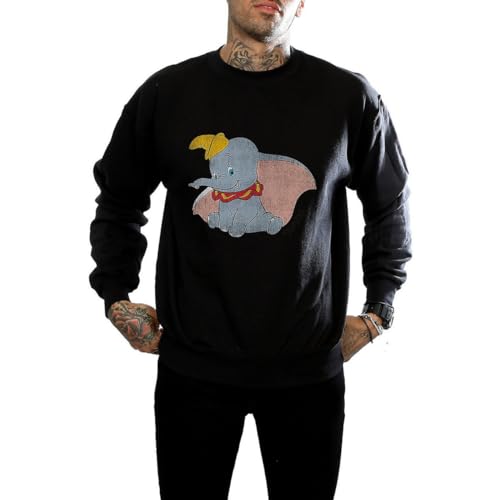 Disney Men's Dumbo Classic Dumbo Sweatshirt Large Black