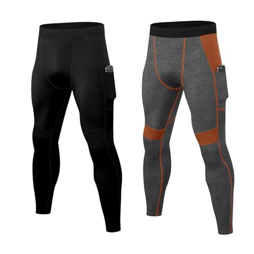 HomyComy Uomo Pantaloni Fitness Abbigliamento Sportivo Compressione Leggings,Compression Pants Baselayer for Gym Jogging Running