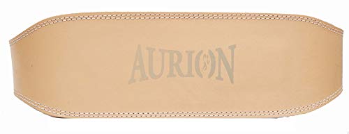 Image of Aurion Super Pro Genuine Leather Padded Weight Lifting Belt (Large, Tan Color, 1pc) & Aurion Longlasting Genuine Leather Padded Weight Lifting Belt (Small, Tan Color, 1pc)