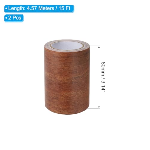 Image of PATIKIL Wood Grain Repair Tape 3 inch x15ft,2 Pcs Self Adhesive Realistic Textured Repair Tape Patch for Floor Door Table Cabinets Desk,Mahogany