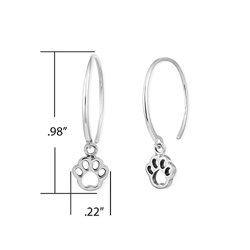 Boma Jewelry Sterling Silver Paw Print Pull Through Hoop Earrings4