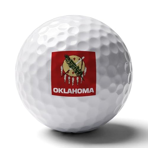 Oklahoma State Flag Personalized Golf Balls Funny Long Distance Practice Golf Ball for Men Women Backyard