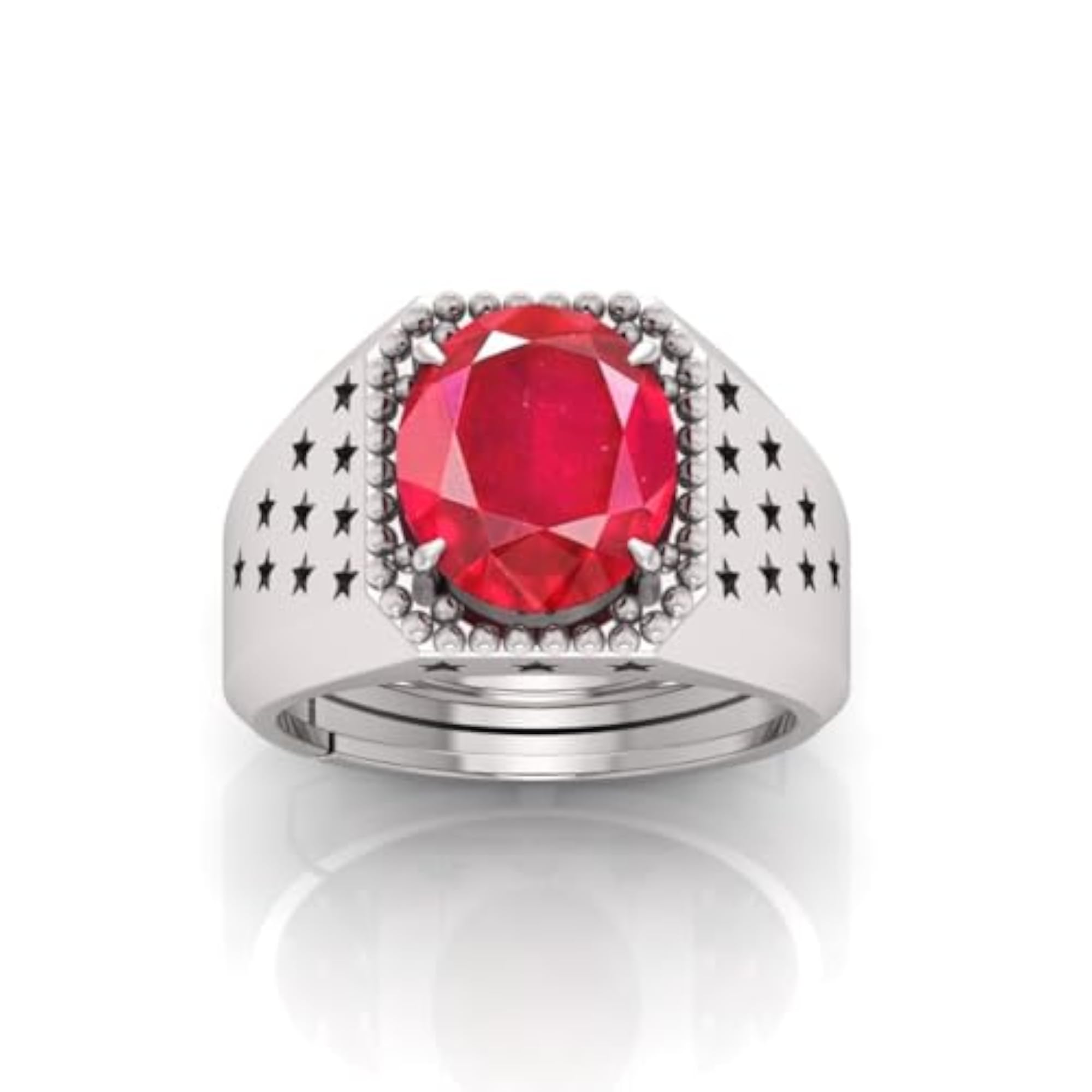 10.25 Ratti Ruby Original Manik Stone Ring for Men and Women, Lab Certified