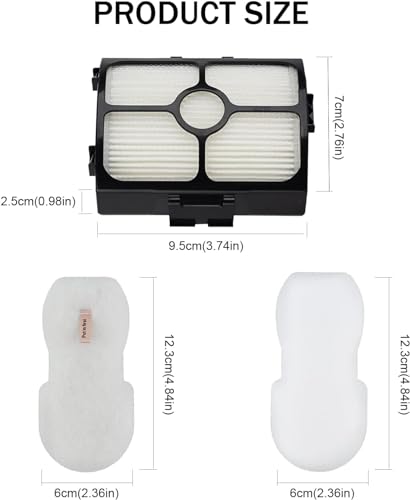 Image of Vacuum Filter Replacement for Shark HZ3002 HZ3000 HZ4001AMZ HZ4002 Stratos Ultralight Corded Stick Vacuum Cleaner, Replace part XFFKHZ3000 XHFHZ3000, 2 HEPA Filter & 6 Foam and Felt Filters