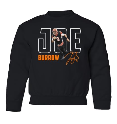 Football Star Player Cincinnati Quarterback Burrow Youth Crewneck Sweatshirt - Main Image