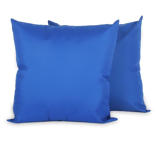 Sigmat Waterproof Outdoor Pillow Covers Fade Resistant Decorative Throw Pillowcases for Patio, Sofa and Chair Set of 2, 20x20 Inch, Royal Blue
