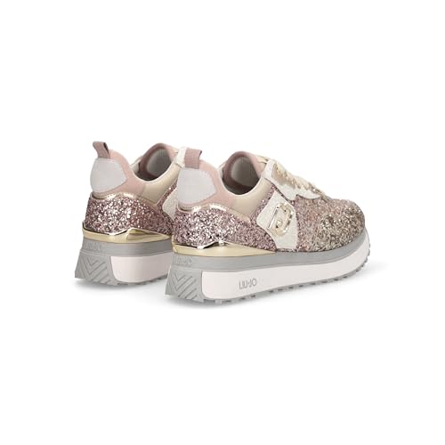 Liu Jo Para Mujer. BF5009TX007S3811 Zapatillas Con Plataforma Y Brillos Rosa (40), 3 A 5Cm, Cordones, Casual - 3