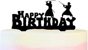Happy Birthday Samurai Fighting Gateau Toppers De Mariage Joyeux Anniversaire Acrylique Decor Gateau Cake Cupcake Toppers Pour Gateau Partie Decoration 11 Pieces Amazon Fr Jeux Et Jouets