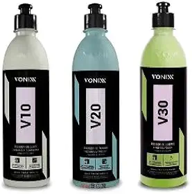 Kit Polimento Profissional Vonixx – V10 Corte + V20 Refino + V30 Lustro
