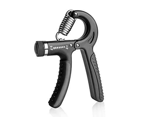 UFANME Hand Grip Strengthener, Grip Strength Trainer, 22-132 Lbs Adjustable Resistance Forearm Exerciser Workout for Rehabilitation Athletes Climbers Musicians - Black 1 Pack