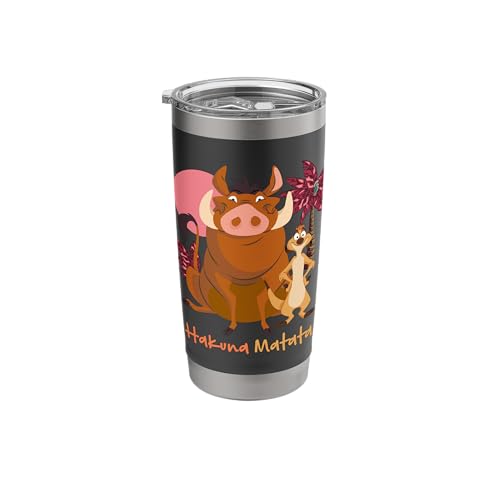 Disney The Lion King Timon & Pumbaa Hakuna Matata Face Front Stainless Steel Insulated Tumbler