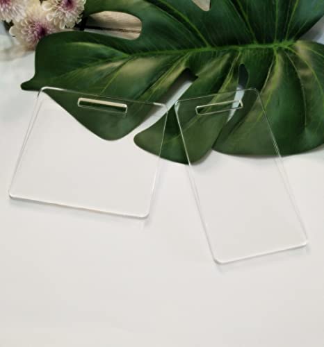 10Pcs Of Acrylic Badge Buddy,Id Badge Holder Buddy Bases,Badge Buddy Acrylic Blank (2.25''X4.25'') #TOP3