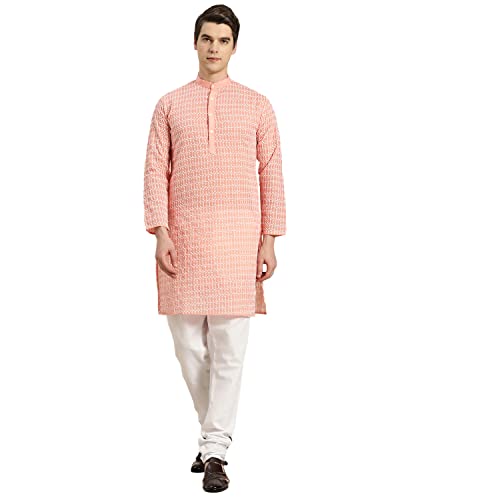 Image of SOJANYA (Since 1958 Men's Cotton Floral Regular Kurta Pyjama Set