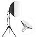 Produktbild OYU Softbox LED Fotostudio Set 50W 5400K E27 Fotolampe Durchgehende Beleuchtung 40x40 cm Professionelles Fotografie mit Verstellbares Stativ für Porträt/Stillleben/Videoaufnahmen/Live-Streaming