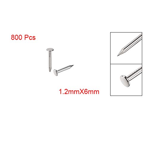 Hardware Nails, clavos de concreto, 800 piezas, clavos pequeños 1.2mm x 6mm, acero al carbono de alta calidad para decoración de bricolaje y accesorios para el hogar miniatura 4