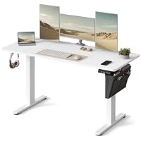 SONGMICS Scrivania Regolabile in Altezza Elettrica, 140 x 60 cm, Scrivania Elettrica, Tavolo con Memoria per 4 Altezze, Porta USB-C, Bianco Nuvola LSD134W01