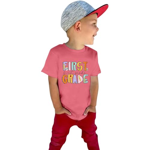 Girls 1st Grade Shirt Back to School First Grade T-Shirts First Day of School Graphic Tee Tops Kids Summer Outfits3