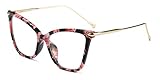 BOZEVON Damen Übergröße Cateye Mode Retro Brillen Damen Draussen Klassische klare Linse Transparent Sonnenbrille, Blume/Transparent