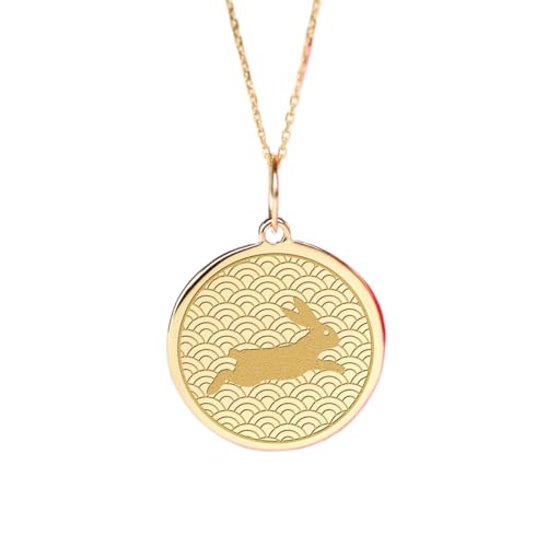 Collier pendentif pièce lapin argent plaqué or finitions bijoux luxe
