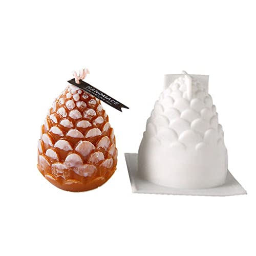 Rebaba 3D Pine Cone Candle Mold, Creative Silicone Mold Mousse Cake Mold For Soap, Bath Bomb, Plaster, Wax Crayon, Clay, Crafts(1 Cavacity) #TOP8