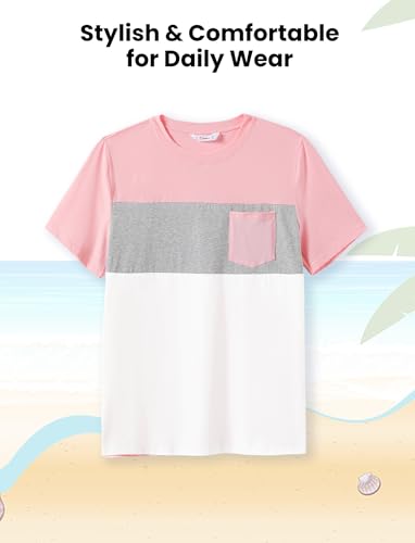 Image of PATPAT Family Matching Outfits Mommy and Me Dresses Floral Dress & Tee Sets | Couples Matching Outfits, Beach Vacation, Family Photoshoot, Drop Shoulder Design Dress, Cotton Blend T-shirts