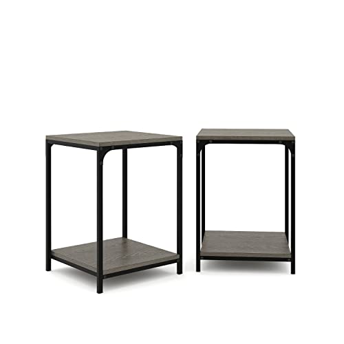 Galano Bowie Set Of 2 End Table - Side Table - Nightstand, Bedside, Coffee Table - Easy Assembly - End Tables For Living Room - Space Saving - Dark Grey Oak #TOP3
