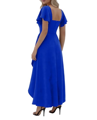 Image of LightlyKiss Women's Square Neck Backless Dress High Slit Wedding Guest Dress Formal Cocktail Party Dress