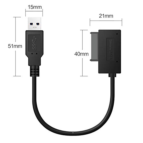 Cable Adaptador USB 3.0 a SATA 7+6 Pin para Laptop miniatura 3