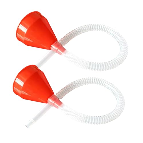 ZIMISI Plastic Fuel Funnel with Long Hose Flexible Wide Mouth Filling Funnel Universal Automotive Accessories for Engine Oil/Gas/Fuel/Gasoline/Diesel/Water/Fluid/Liquid Transmission (2PCS)