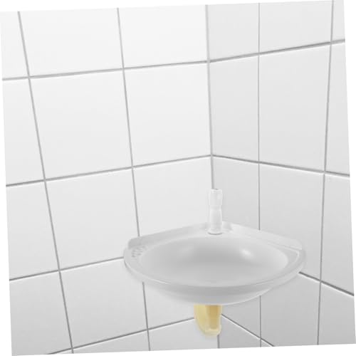 Lavabo esquinero de baño triangular blanco contra la falta de espacio en pared 7