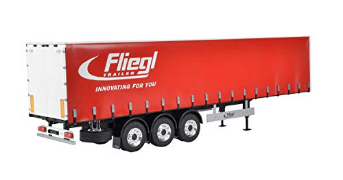 CARSON 500907235 - 1:14 3-Achs Fliegl Megarunner Plane(Rot), RC-Truck Zubehör, Auflieger, Maßstab 1:14, Tuningteile, Zubehör, Modellbau