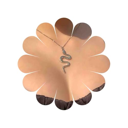 Yienate Collier serpent Medusa - Chaîne esthétique - Collier cobra - Cadeau pour homme et femme,...
