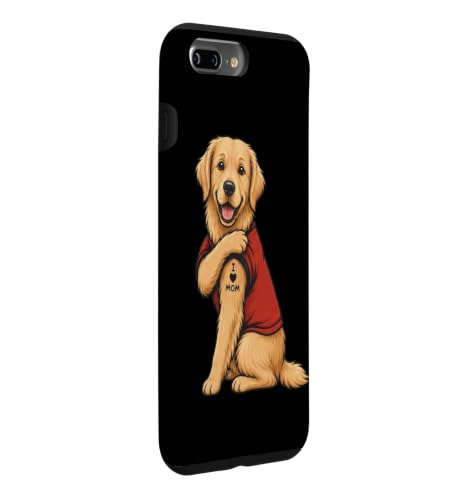I Love Mom Tattoed Dog Mama Golden Retriever Coque pour iPhone 7 Plus/8 Plus – vue 3