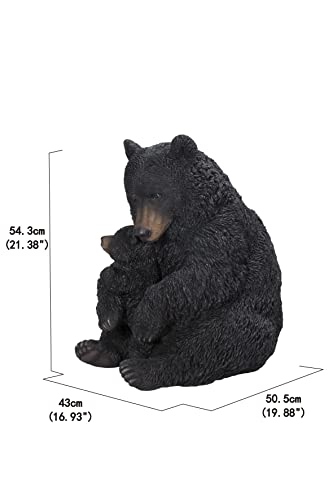 Estatua de oso madre e hijo abrazándose grande miniatura 6