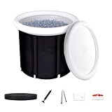 MBBTAG Bañeras de hielo para inmersión en frío portátiles e inflables con cubierta. Bañera exteriores aislamiento atletas, un uso duradero gimnasios domésticos o al aire libre(75x85cm)
