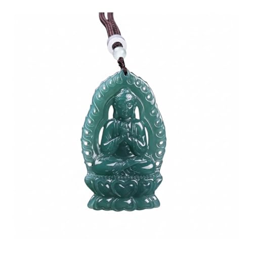 Amulette Vairocana en jadéite verte naturelle de qualité pierre de glace