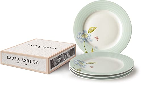Laura-Ashley-Heritage-Mint-Candy-10-Dinner-Plate-Set-in-Giftbox-Porcelain-Dining-Plates-Microwave-Safe-Ceramic-Dinnerware-FloralGreen Laura Ashley Heritage Mint Candy 10 Dinner Plate Set in Giftbox Porcelain Dining Plates Microwave Safe Ceramic Dinnerware FloralGreen