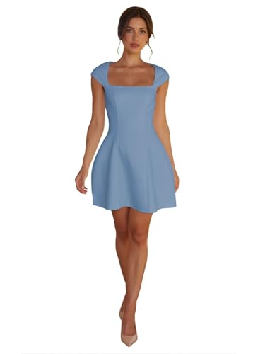 M·Q NAIL Square Neck Short Cocktail Party Dress for Women