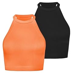 Black+bright Orange (Crop) 2 Pack