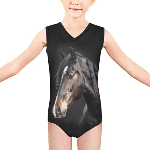 Image of Biyejit Girls Leotards Dance Sport Wear Gymnastics One-Piece Swimwear for Kids 3-14 Years