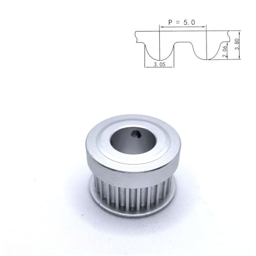 Correa de polea HTD5M de 24 dientes con ancho de 20mm y diámetro de 24mm tipo K 2