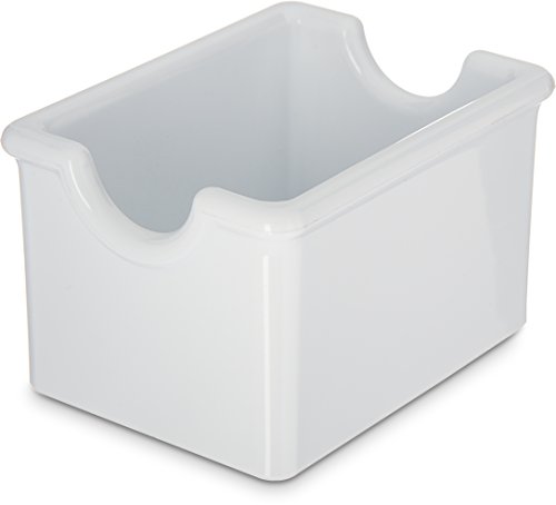 Carlisle FoodService Products Sugar Caddy for Kitchens, Plastic, Holds 20 Packets, White