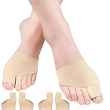Tutore Alluce Valgo Correttore,Calzini per Alluce Valgo,Tutore per Alluce Valgo- Divaricatore Dita per Correzione, Protezione e Sollievo dal Dolore -Kit per Alluce Valgo e Piedi a Martello (Beige)