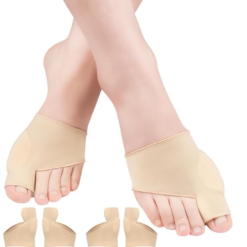 Tutore Alluce Valgo Correttore,Calzini per Alluce Valgo,Tutore per Alluce Valgo- Divaricatore Dita per Correzione, Protezione e Sollievo dal Dolore -Kit per Alluce Valgo e Piedi a Martello (Beige)