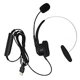Jopwkuin Kundendienst-Kopfhörer, strapazierfähiges Kundendienst-Headset Klar und präzise zum Anrufen Plug-and-Play mit flexiblem 330°-Mikrofon für Aufzeichnungen von Online-Kursen usw