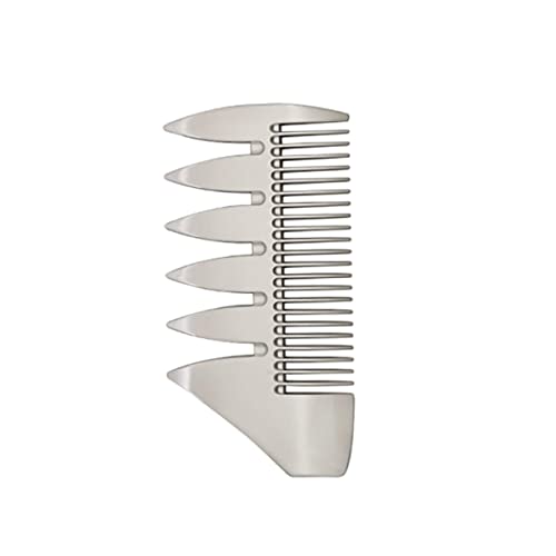 Beatifufu Men's Mustache Comb Dual Sides Beard Comb Shaving Comb Pocket Beard Brush Anti-Static Hair Comb Zinc Alloy Hair Styling Tool Mens Combs Silver Compact and Sturdy