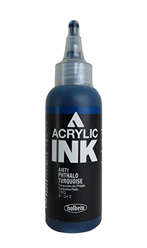 ホルベイン 液状アクリル樹脂絵具 アクリリックカラー インク フタロ ターコイズ AI871 15871 100ml