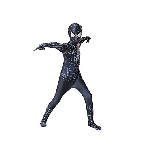 Fsjdpp Superhero Kids Bodysuit Costumes Halloween Cosplay Costumes (Black, 130) #TOP1